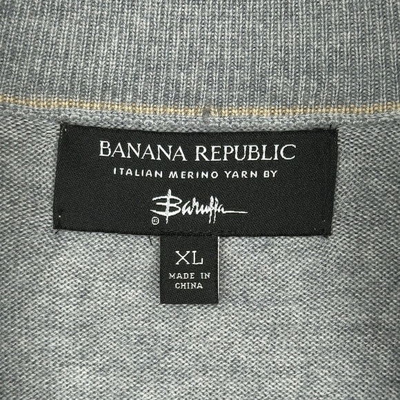 Banana Republic 100% Italian Merino Wool Quarter Zip Sweater Size XL - Picture 10 of 13